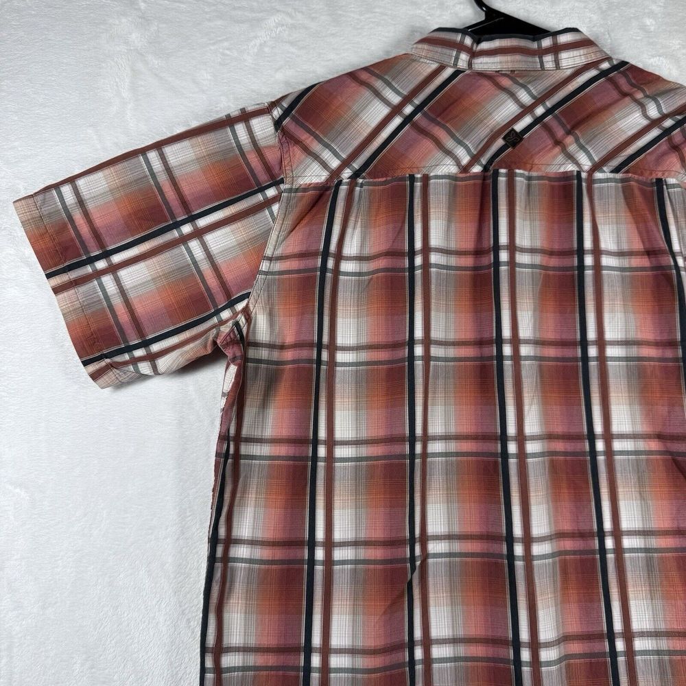 Prana Shirt Shirt Mens Large Plaid Short Sleeve‎ Button Up Casual Outdoor - Picture 9 of 13